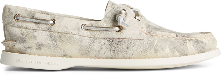 Náutico Auténtico Y Original Con 2 Ojales Vida Metallic Camo Marfil Multi Sperry