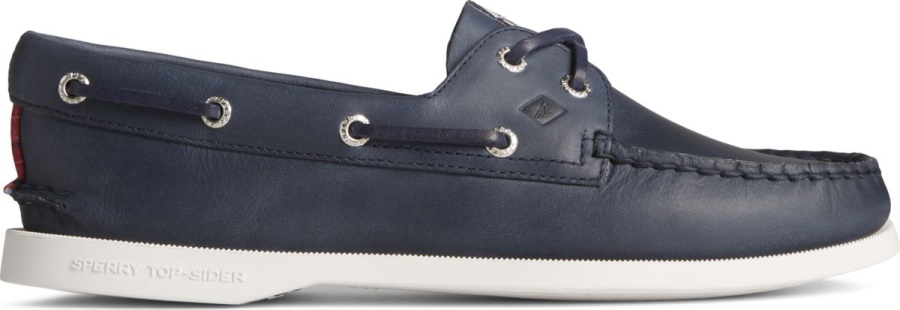 Náutico De Piel Con 2 Ojales Americana Original Auténtico Azul Marino Sperry