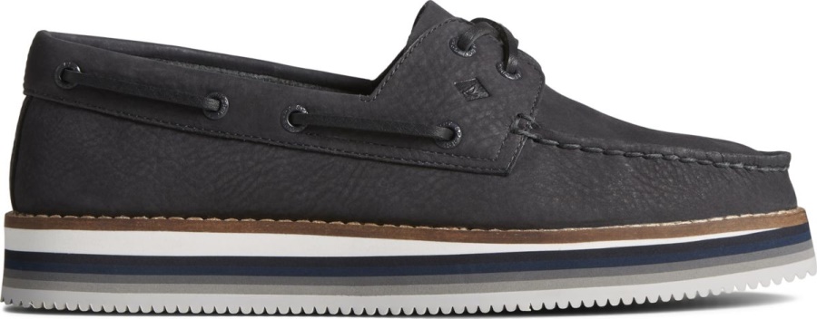 Náutico Apilado Original Auténtico Negro Sperry