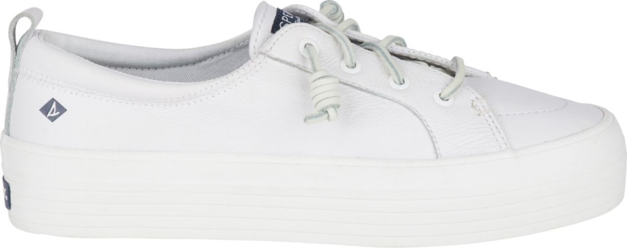 Zapatilla De Cuero Con Plataforma Crest Vibe Blanco Sperry