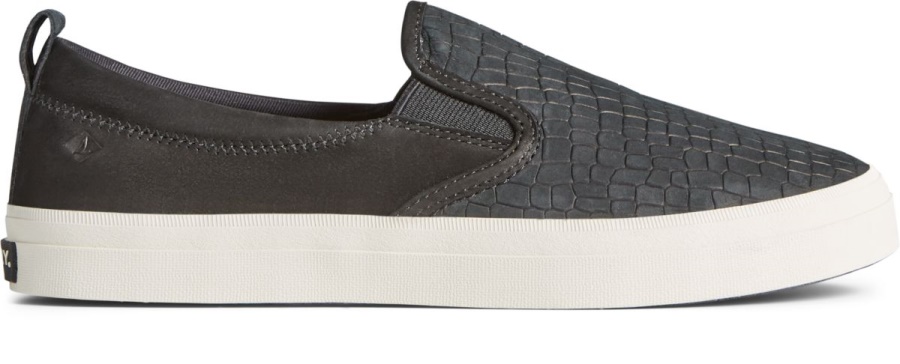 Sperry Crest Twin Gore Plushwave Piel De Serpiente Sin Cordones En La Zapatilla De Deporte Negro