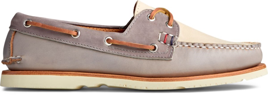 Copa De Oro Sperry Hecha A Mano En Maine Zapato Náutico Gris Tritono