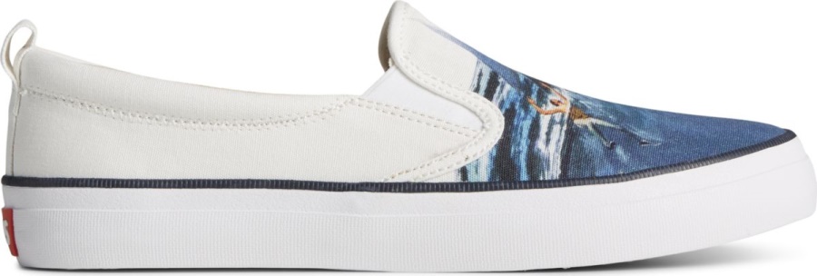 Sperry X Mandíbulas Crest Twin Gore Poster Slip On Sneakers Blanco Sperry