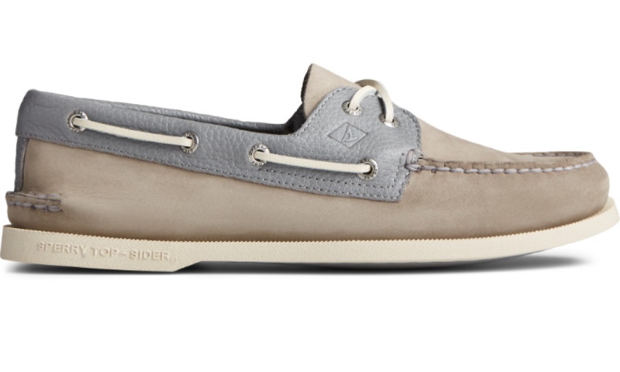 Sperry Náuticos Auténticos Y Originales De 2 Ojales Para Hombre Gris
